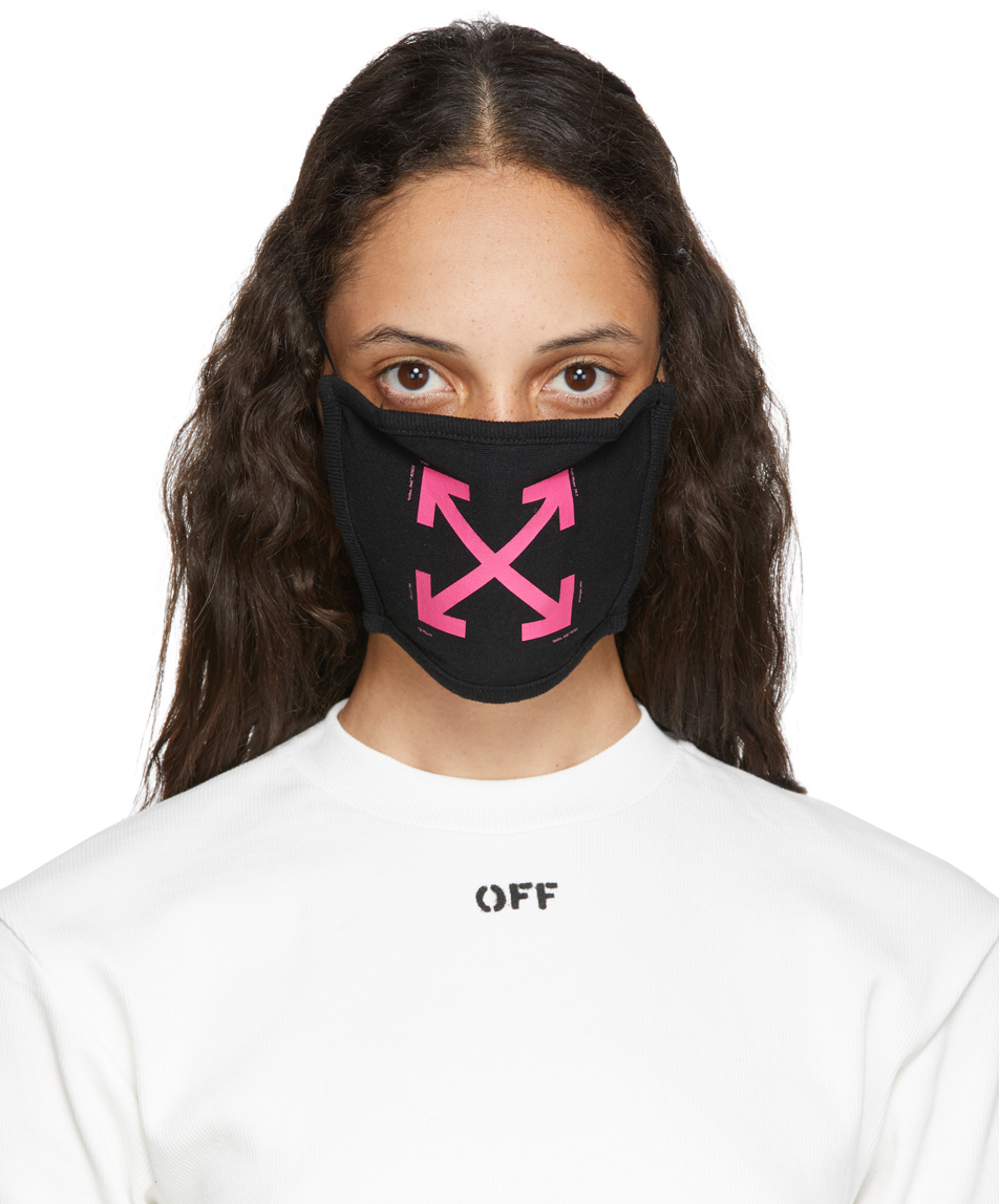 Off-White Black & Pink Arrows Mask