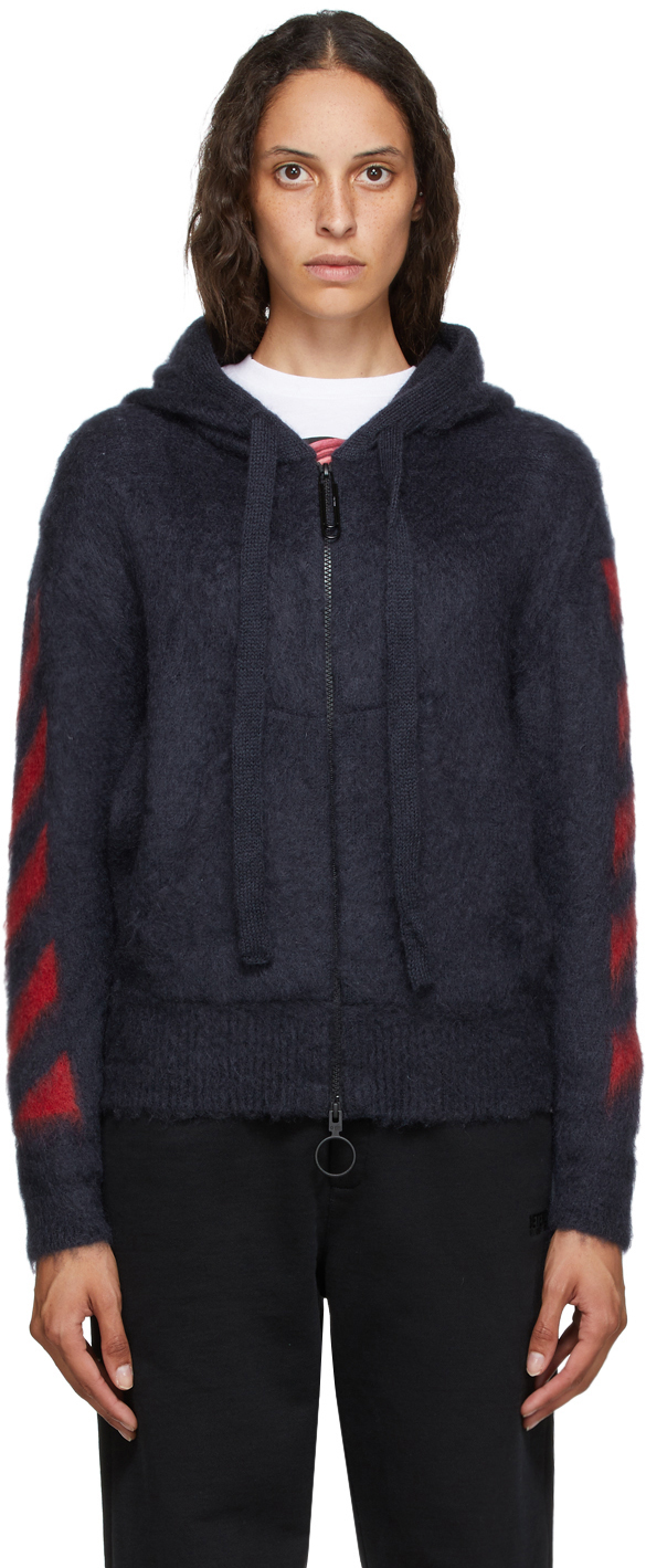 off white navy hoodie