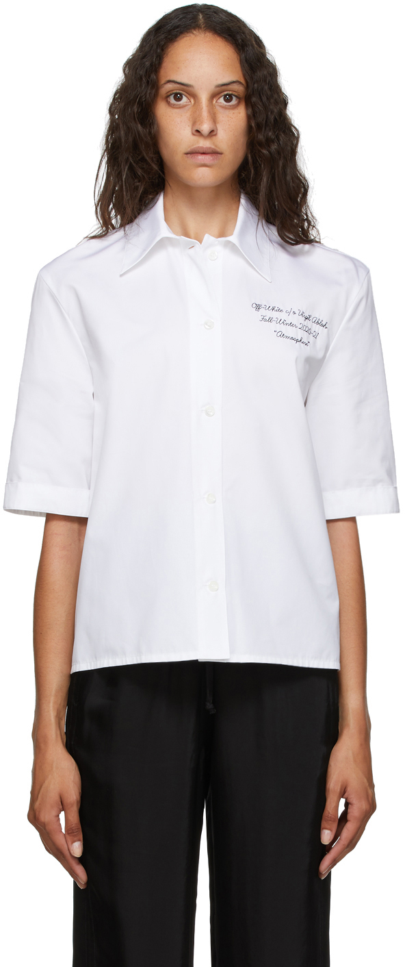 Off-White: White Baseball Shirt | SSENSE