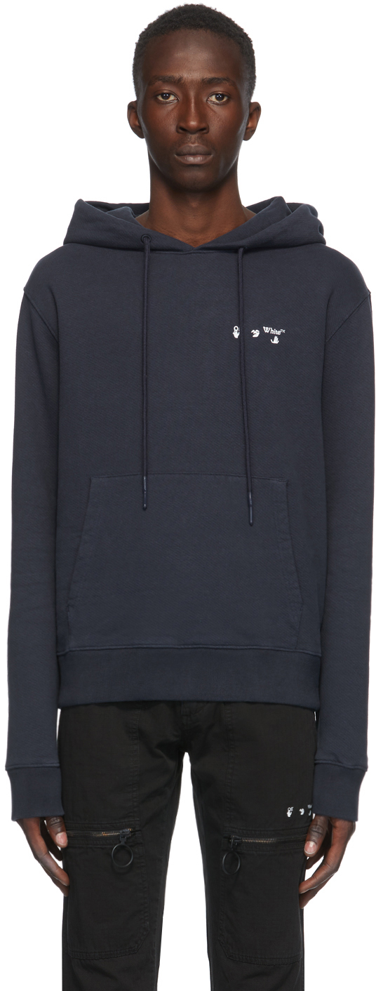 off white navy hoodie