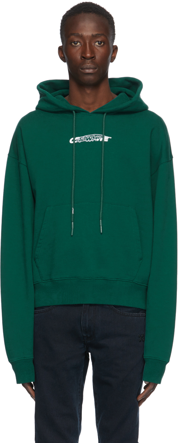 off white neon green hoodie