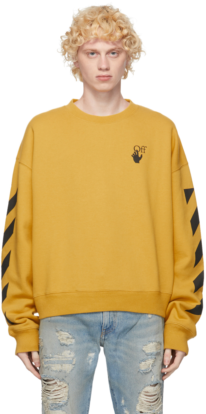 Off-White: Yellow Agreement Sweatshirt | SSENSE