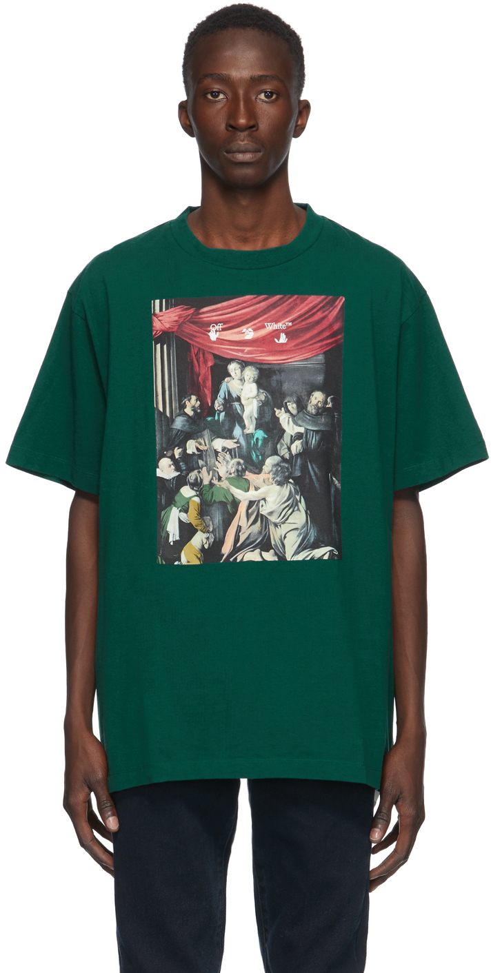 Off-White: T-shirt vert Caravaggio 