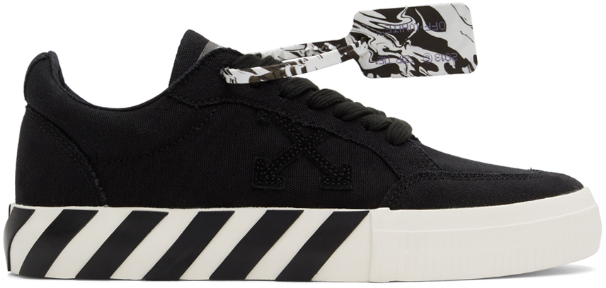off white black canvas sneakers