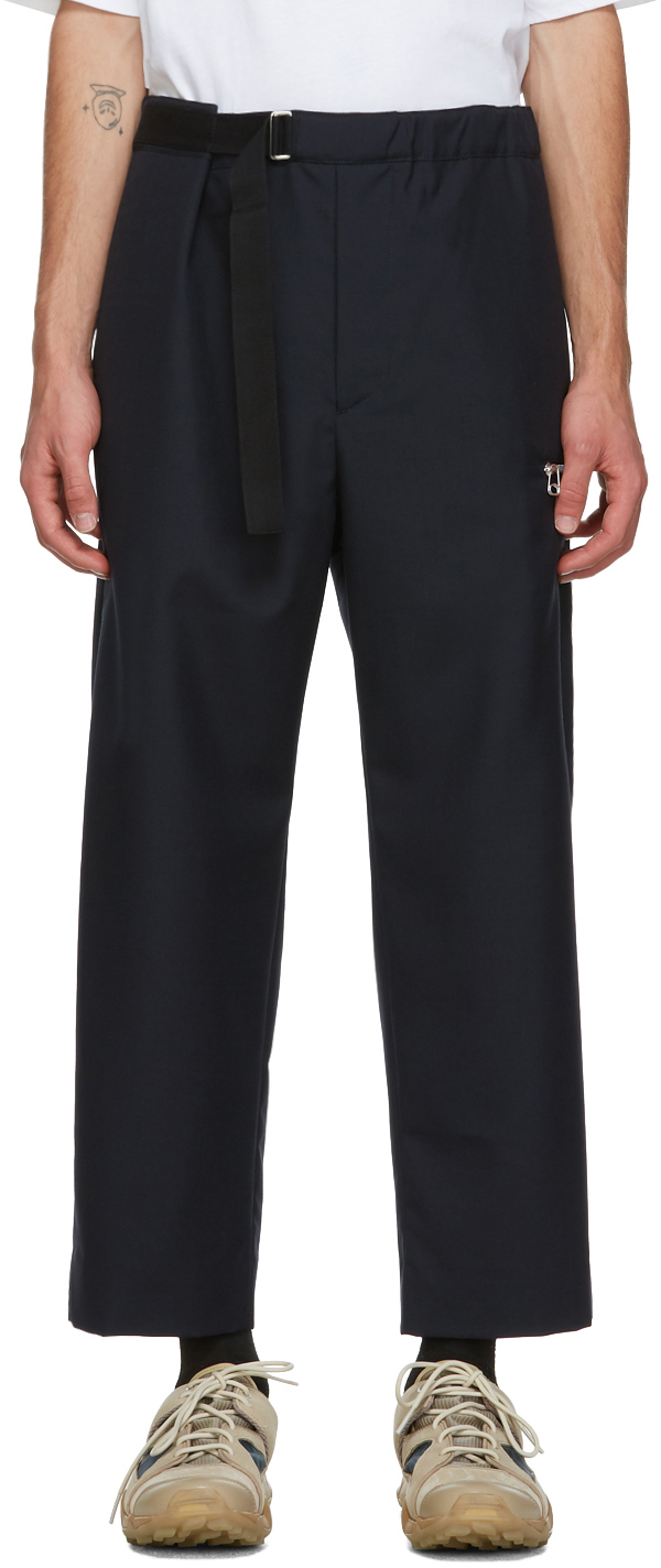 Navy Wool Regs Trousers by OAMC on Sale