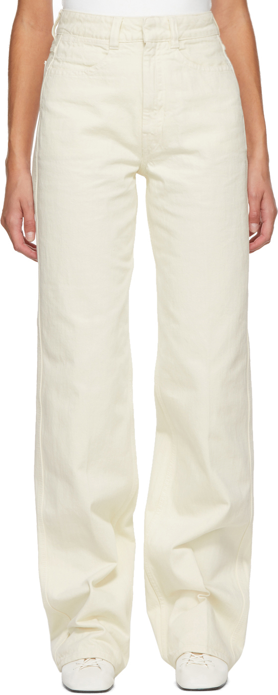 LEMAIRE: Off-White Garment-Dyed Jeans | SSENSE