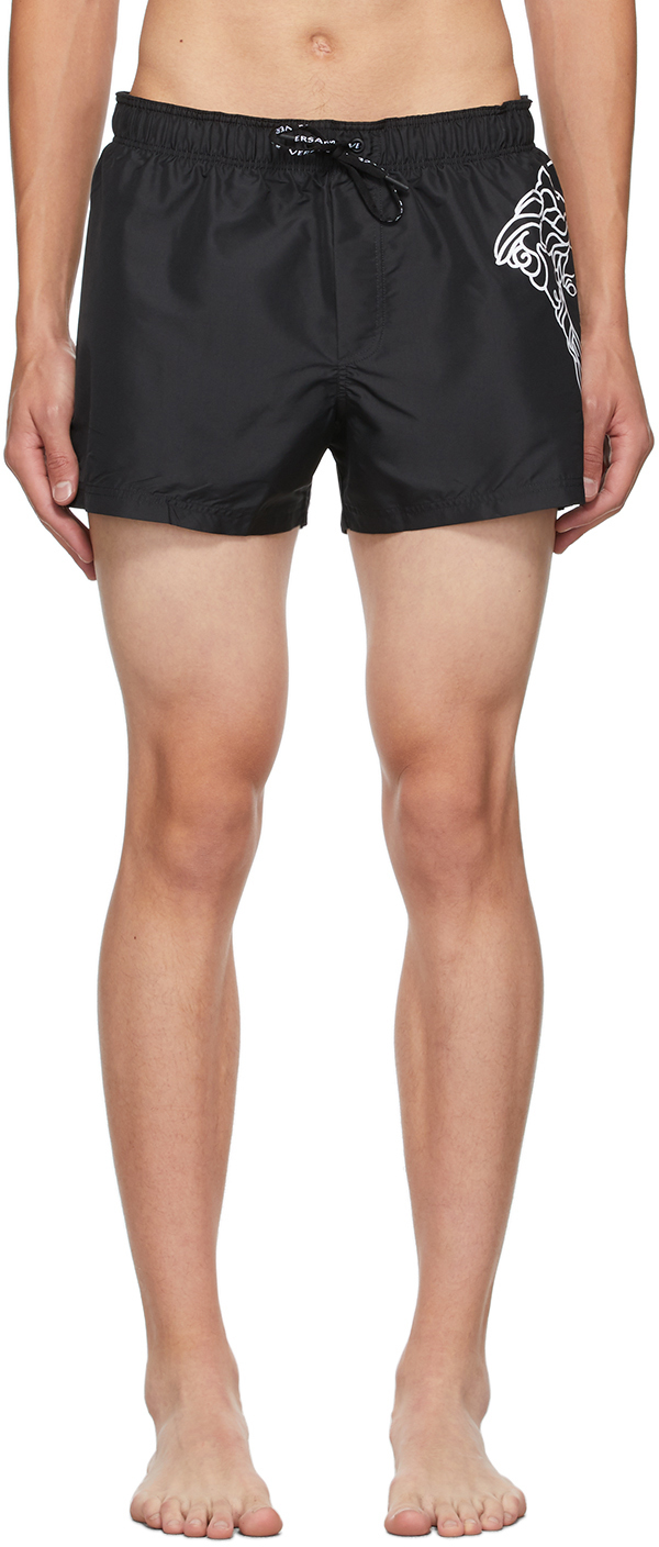 black versace swim shorts