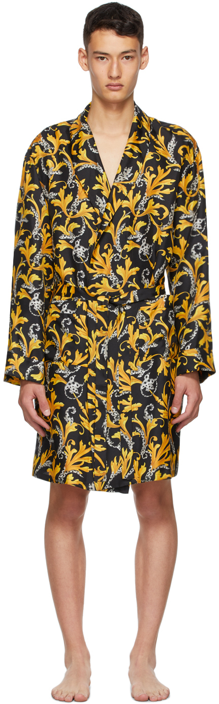 black and gold versace robe