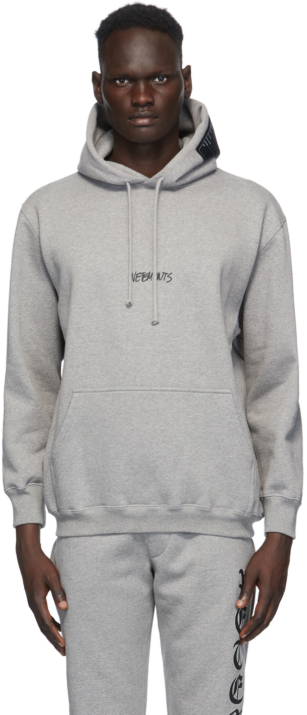 Grey Written Logo Hoodie