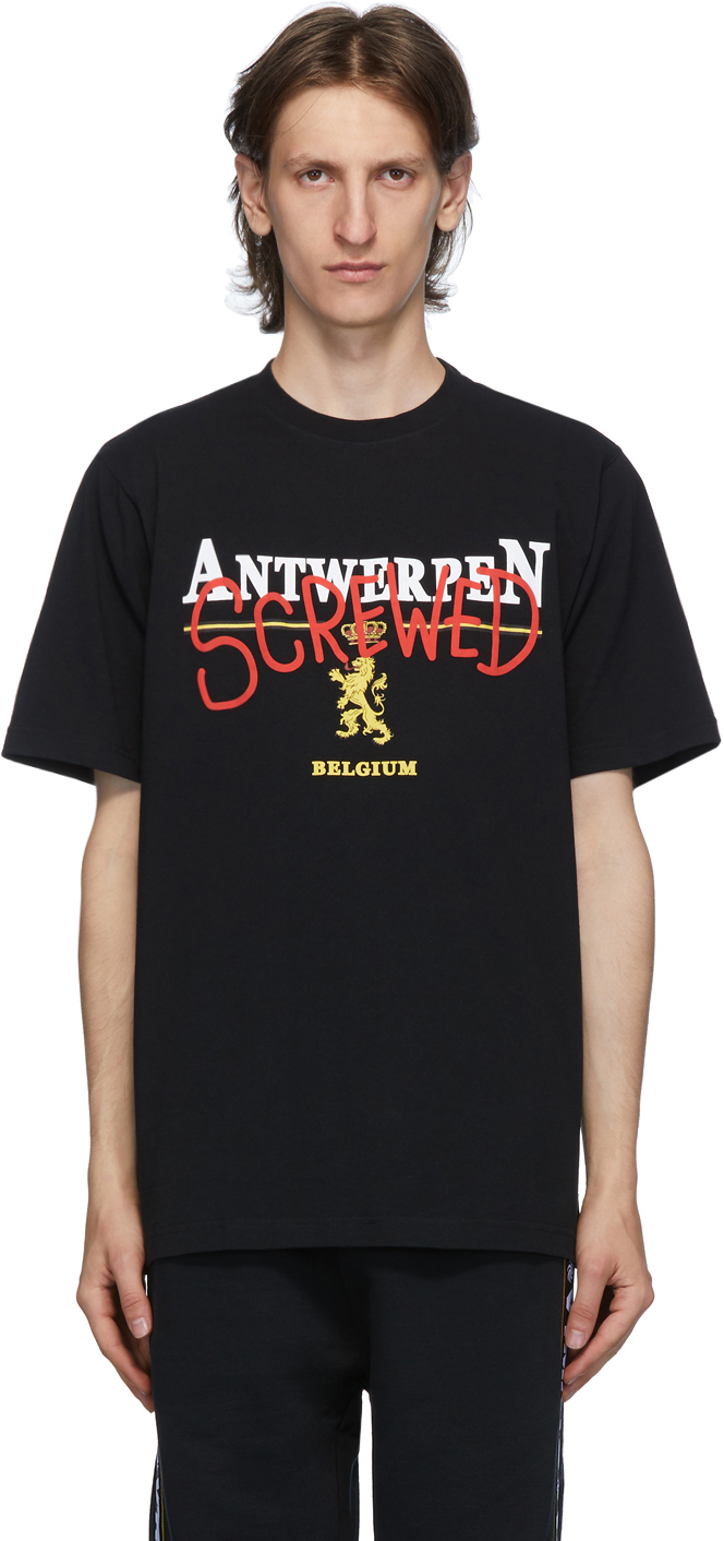 VETEMENTS Black 'Antwerpen Screwed' T-Shirt