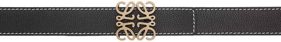 Loewe Black Contrast Stitch Anagram Belt