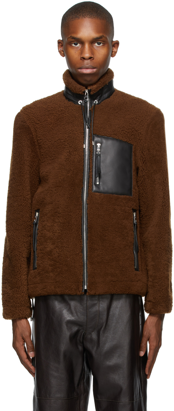 Loewe: Brown Shearling Jacket | SSENSE