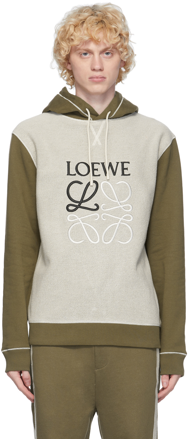 Loewe Khaki & Off-White Anagram Hoodie