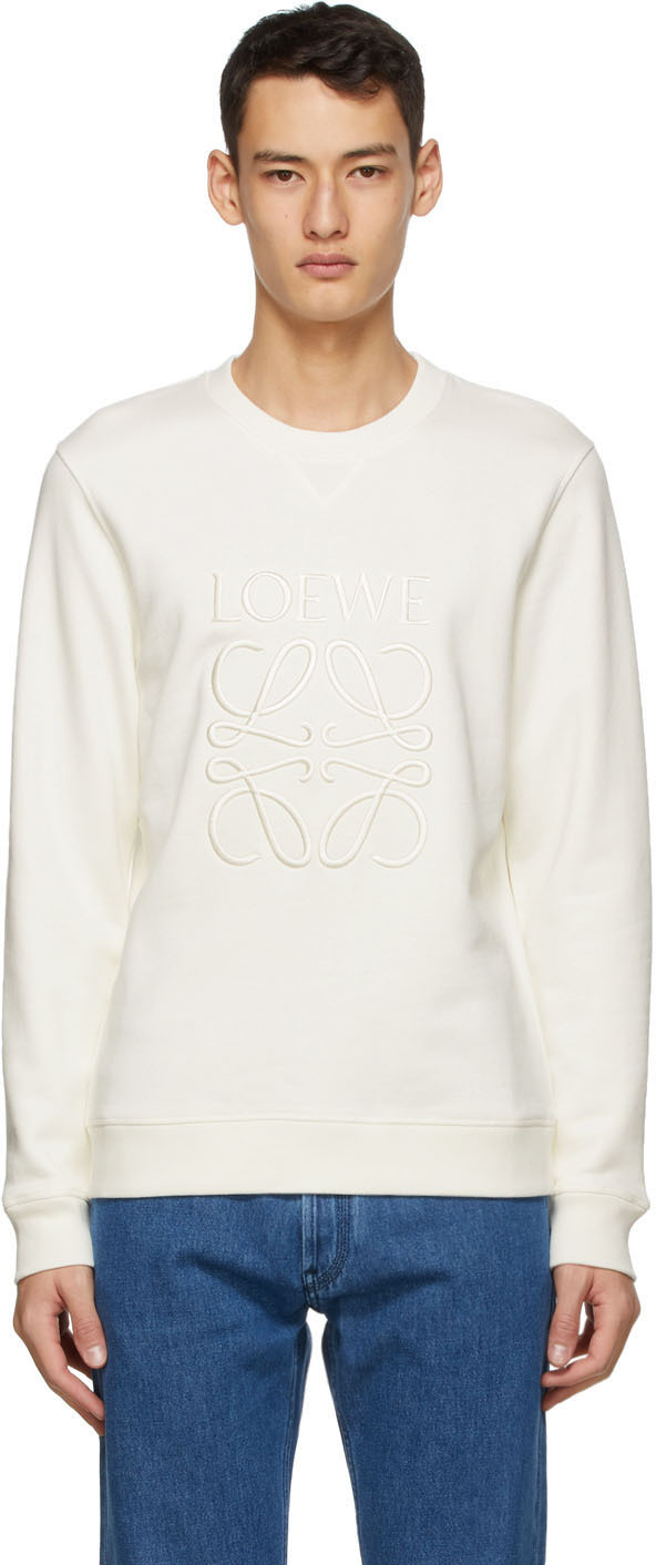 Loewe: Off-White Anagram Embroidered Sweatshirt | SSENSE