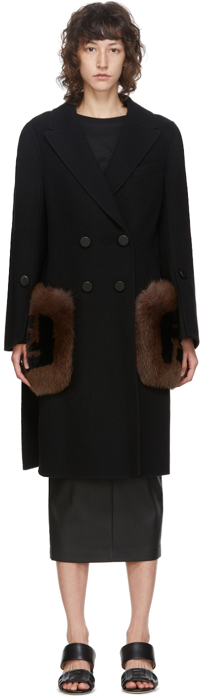 fendi fur pocket coat