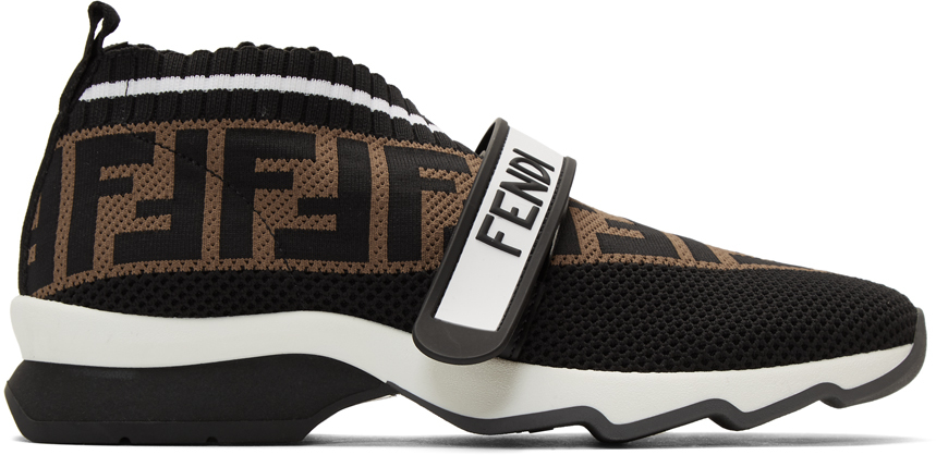 Fendi: Black 'Forever Fendi' Rockoko Sneakers | SSENSE