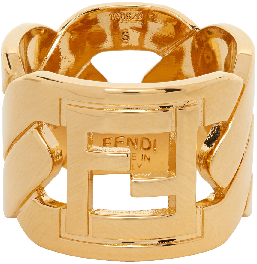 Fendi Gold 'Forever Fendi' Chain Ring