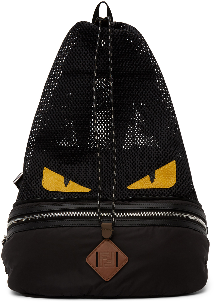 Fendi Black Yellow Bag Bugs Convertible Backpack 202693M166145