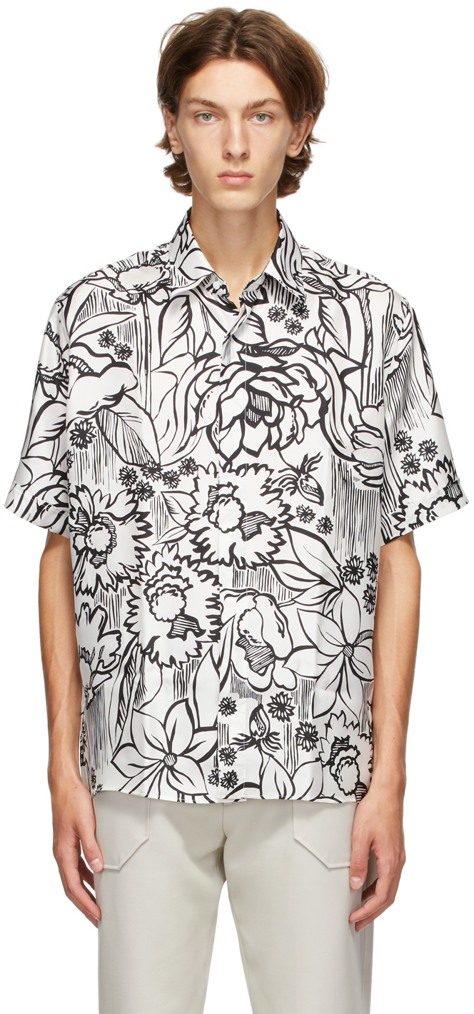 Fendi: White Joshua Vides Edition Silk Short Sleeve Shirt | SSENSE