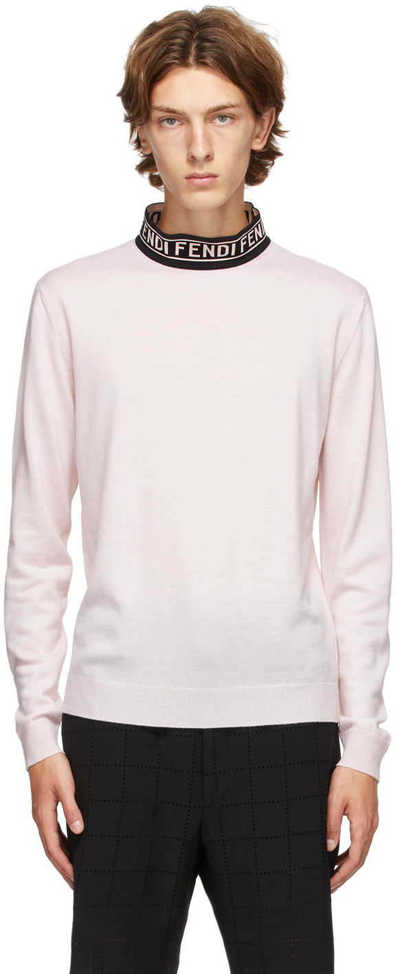 Pink 'Forever Fendi' Mock Neck Sweater 