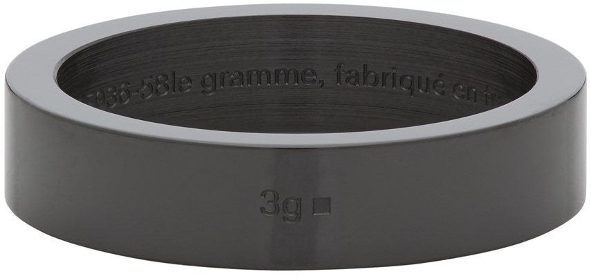 Black Ceramic 'Le 3 Grammes' Ribbon Ring