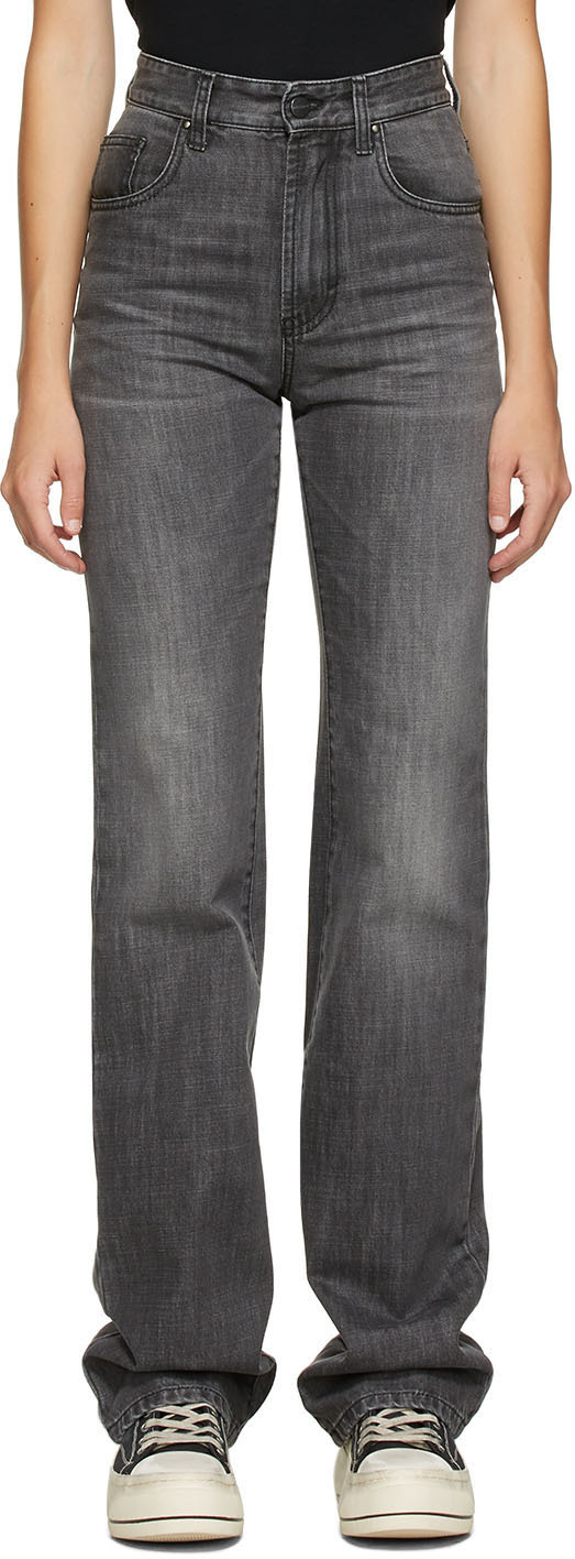 flared grey jeans