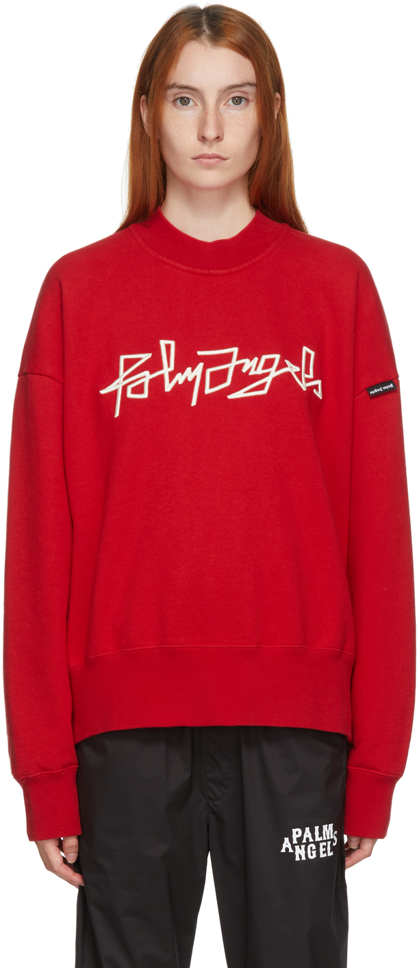 Palm Angels: Red Desert Logo Sweatshirt | SSENSE