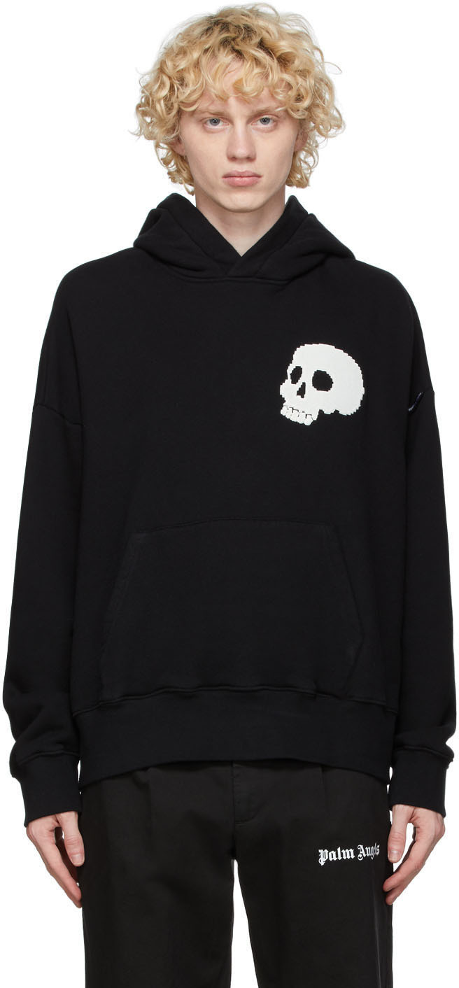 Palm Angels: Black Skull Hoodie | SSENSE