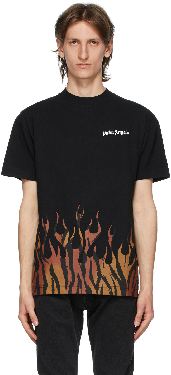 Palm Angels T Shirt Flames Online, 53% OFF | www.ingeniovirtual.com