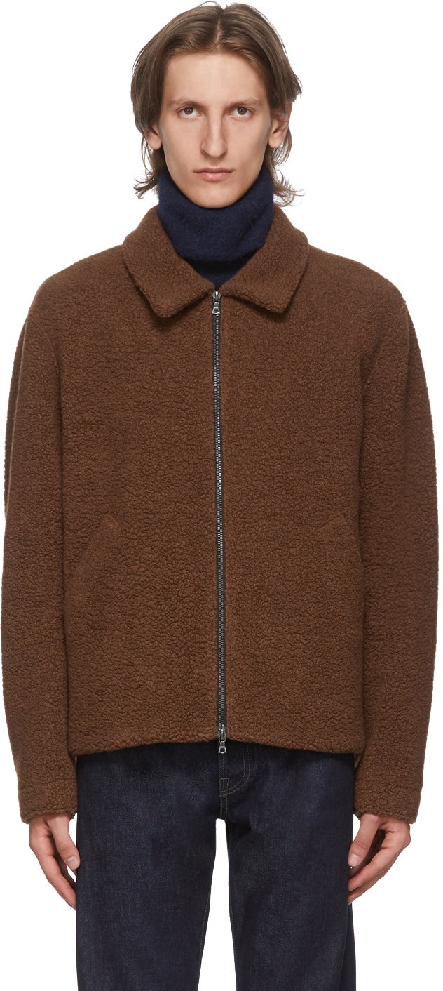 Harris Wharf London Brown Wool Golf Jacket SSENSE