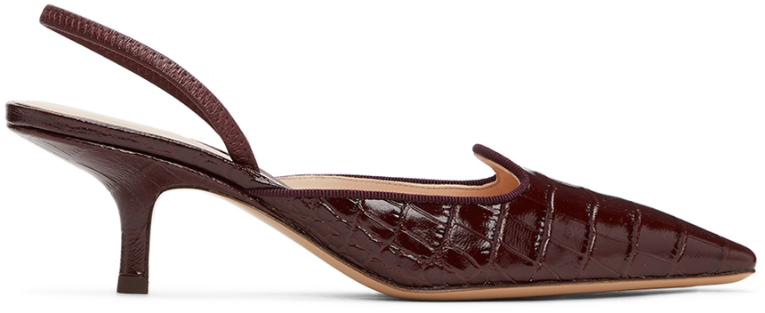 burgundy slingback shoes