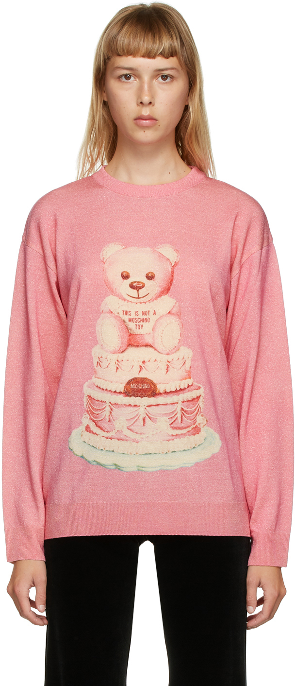 pink bear sweater