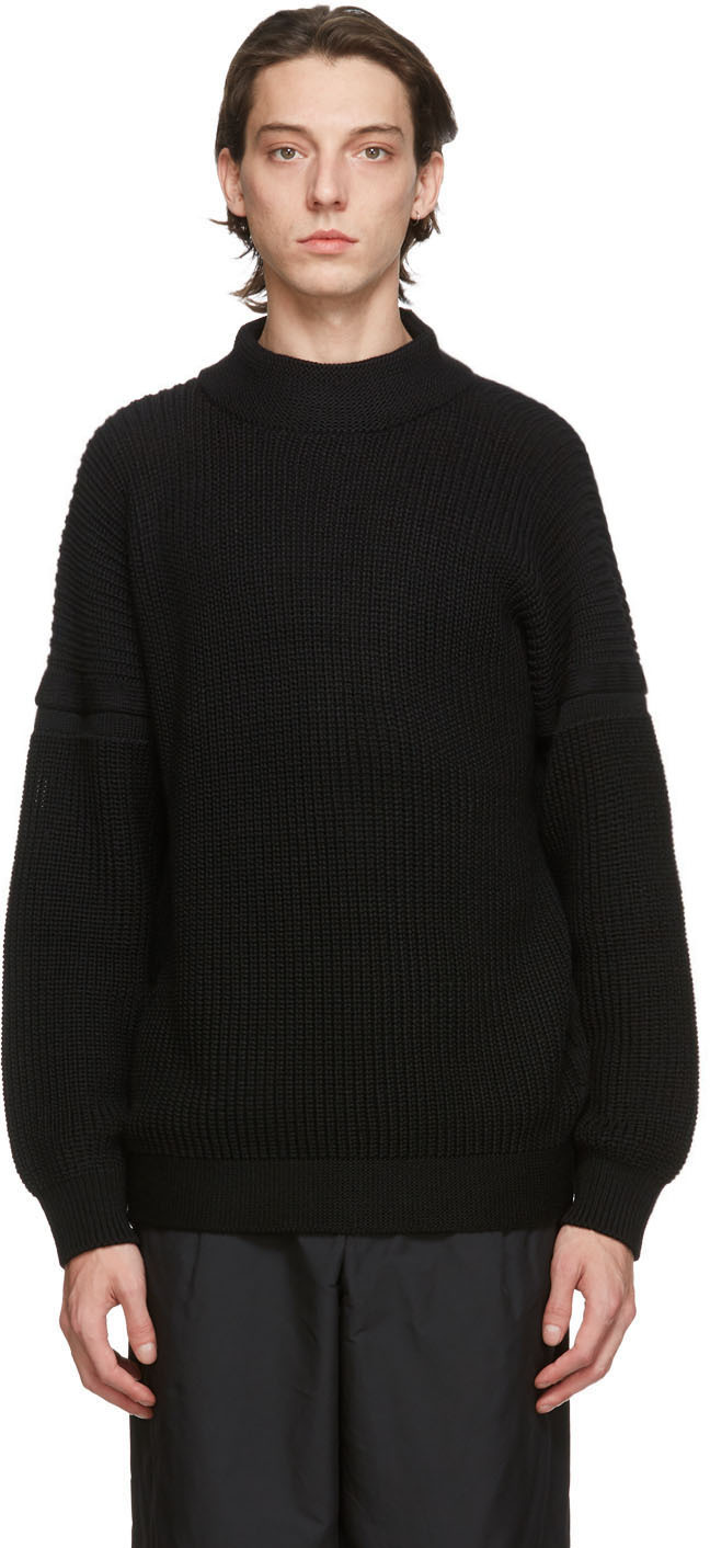 Issey Miyake Men: Black Docking Low Gauge Sweater | SSENSE