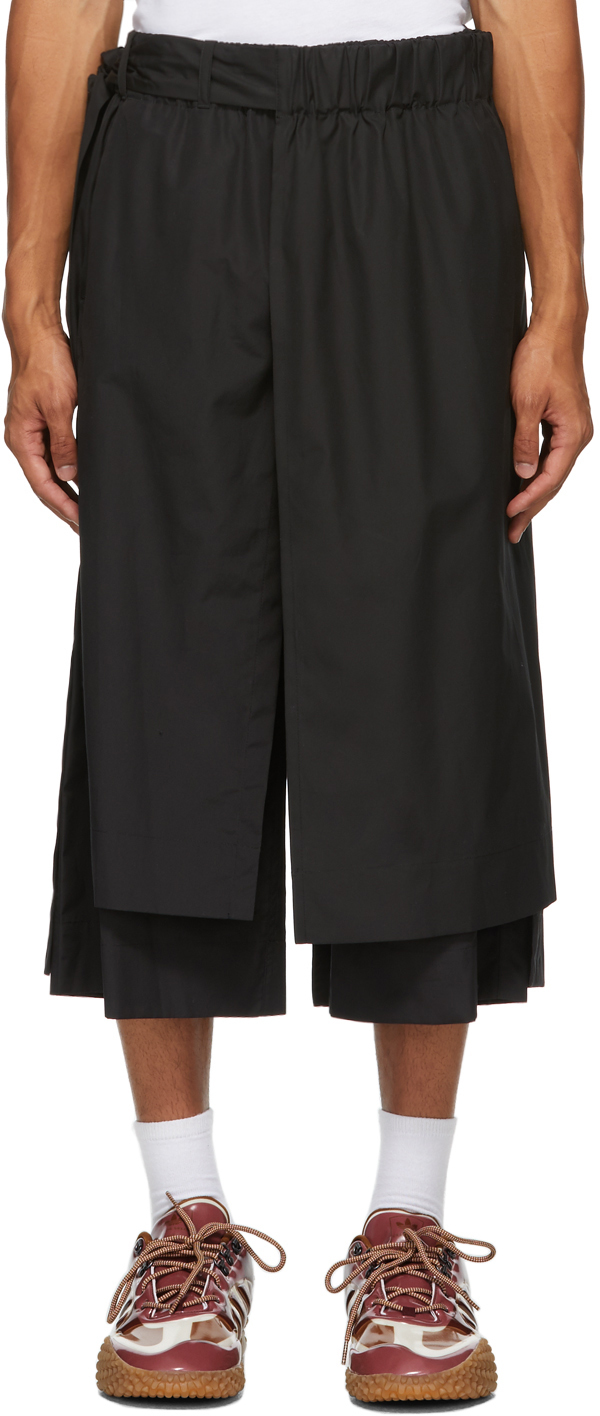 Craig Green: Black Layered Track Shorts | SSENSE