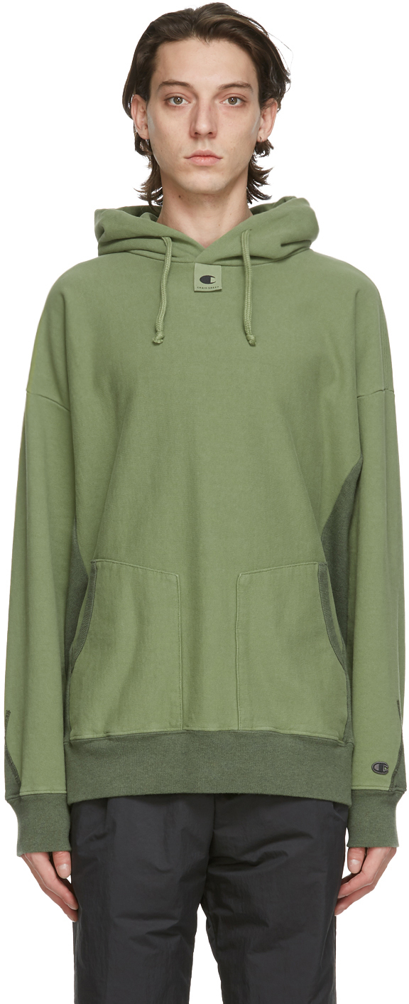 green champion hoodie reverse weave