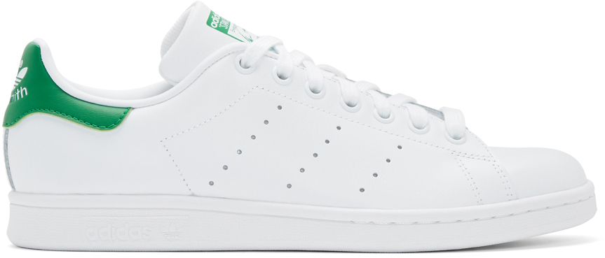 adidas Originals: White & Green Stan Smith Sneakers | SSENSE Canada