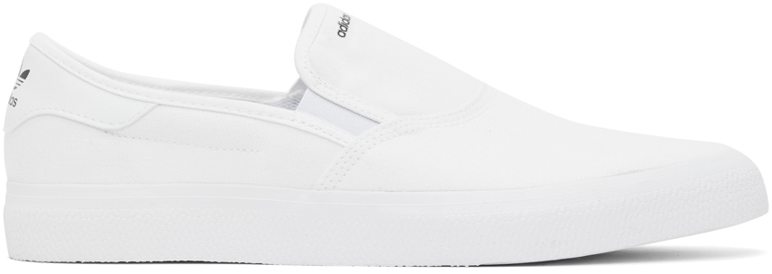 adidas Originals: White 3MC Slip-On Sneakers | SSENSE UK