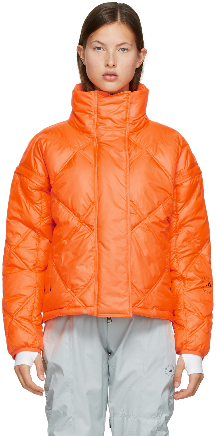 Orange Padded Short Jacket by adidas by 
