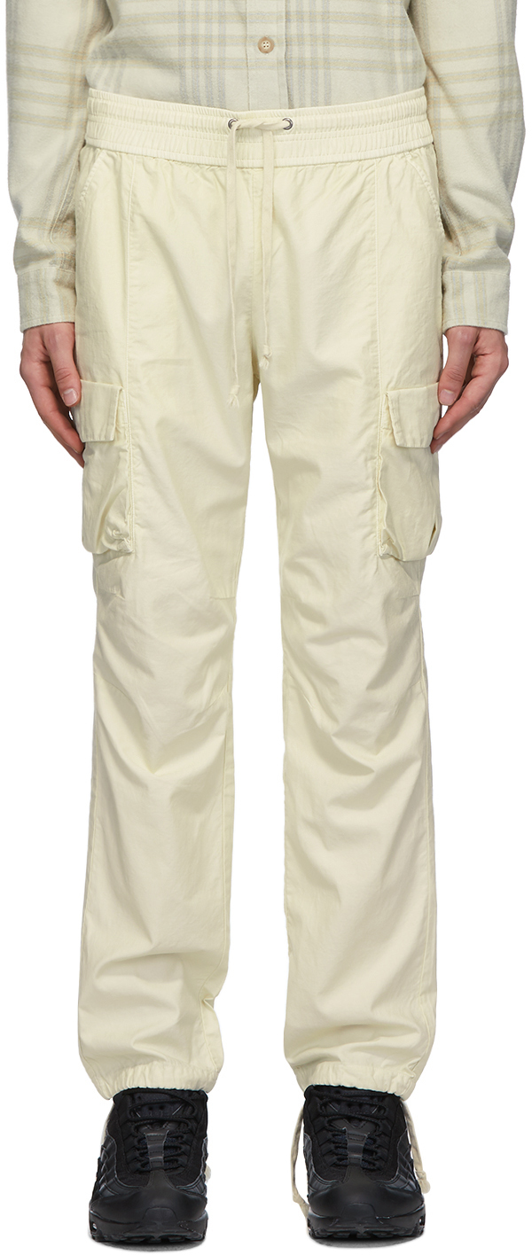 white cotton cargo pants