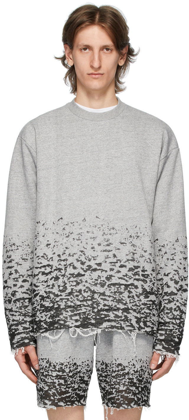 John Elliott: Grey Burn Out Sweater | SSENSE