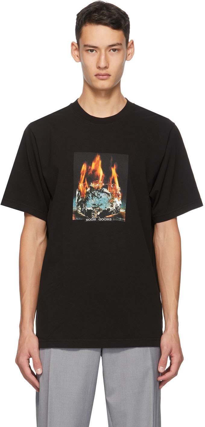 Noon Goons: Black Fire Ice T-Shirt | SSENSE