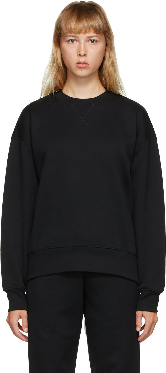 Totême: SSENSE Exclusive Black Silk Terry Sweatshirt | SSENSE