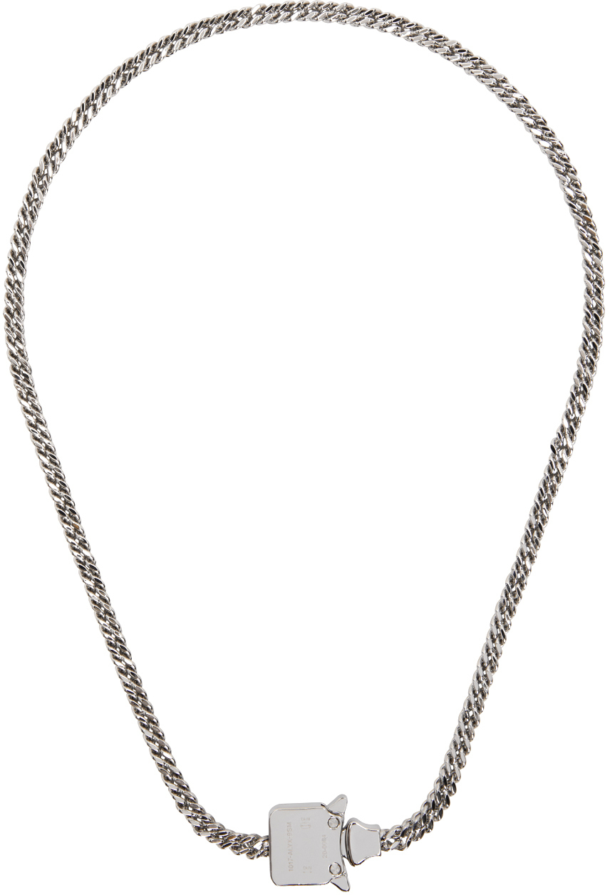 1017 ALYX 9SM: Silver Cubix Mini Necklace | SSENSE