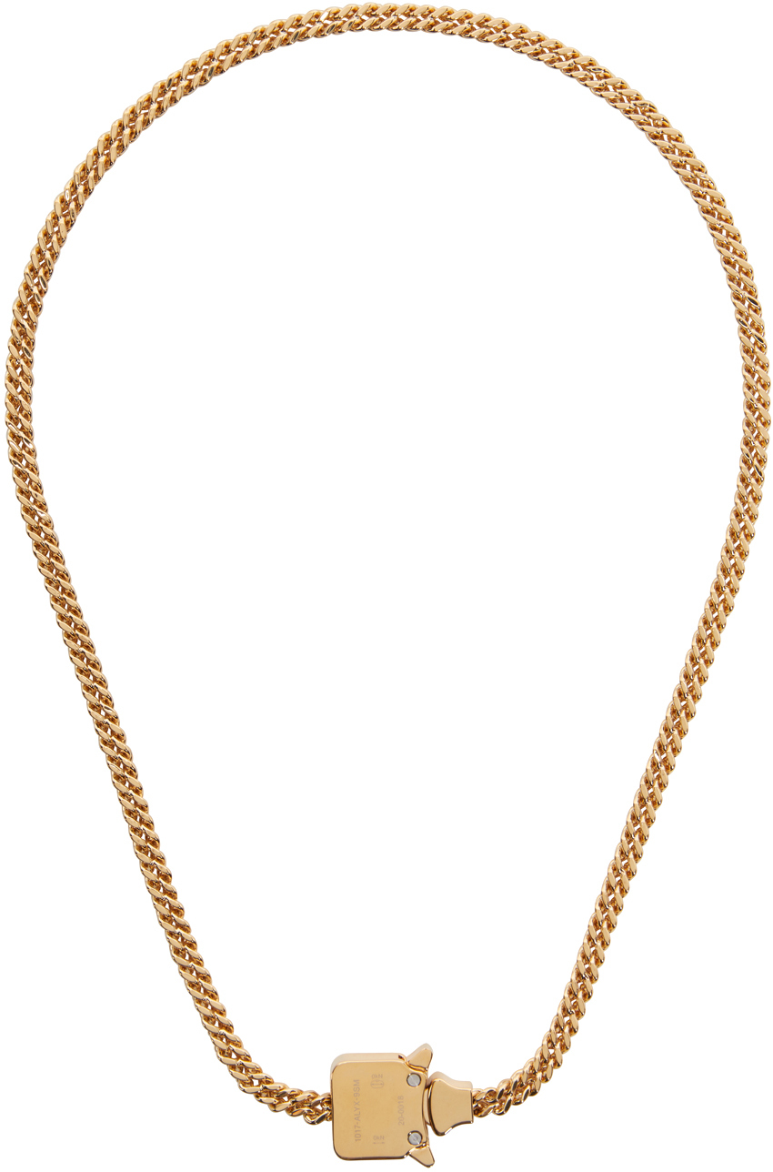 1017 ALYX 9SM: Gold Mini Cubix Necklace | SSENSE