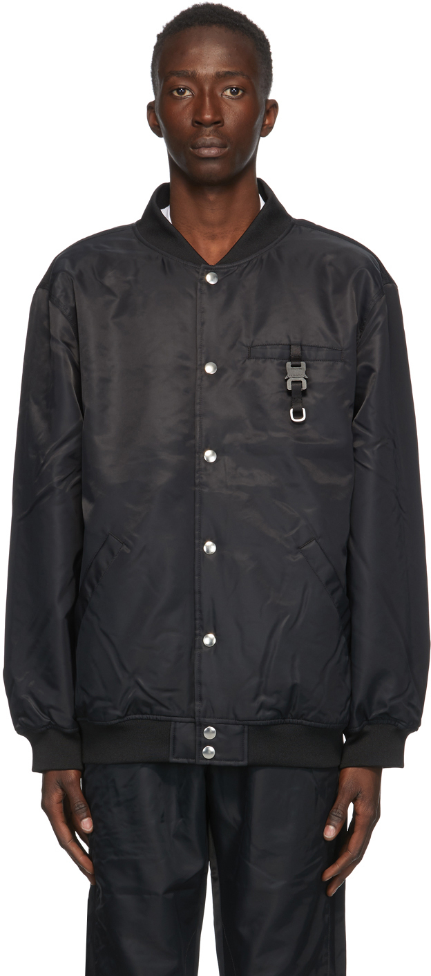 1017 ALYX 9SM: Black Buckle Varsity Jacket | SSENSE Canada