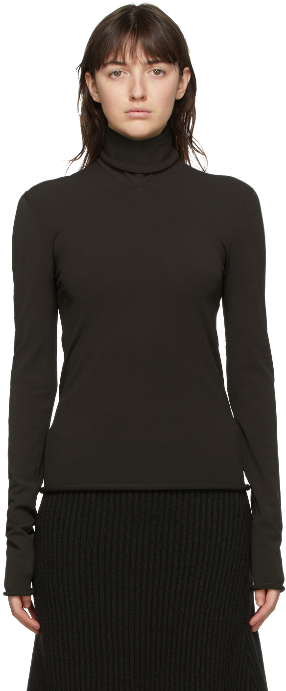 Black Viscose Turtleneck SSENSE Women Clothing Sweaters Turtlenecks 