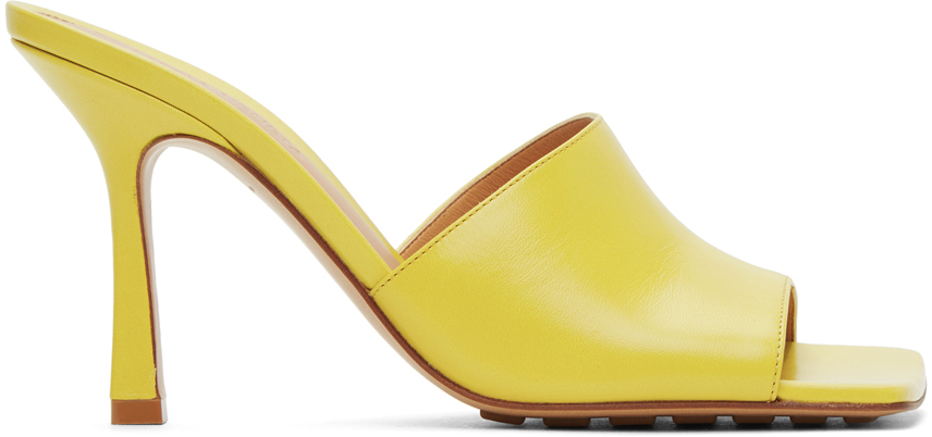 Bottega Veneta Yellow Stretch Heeled Sandals