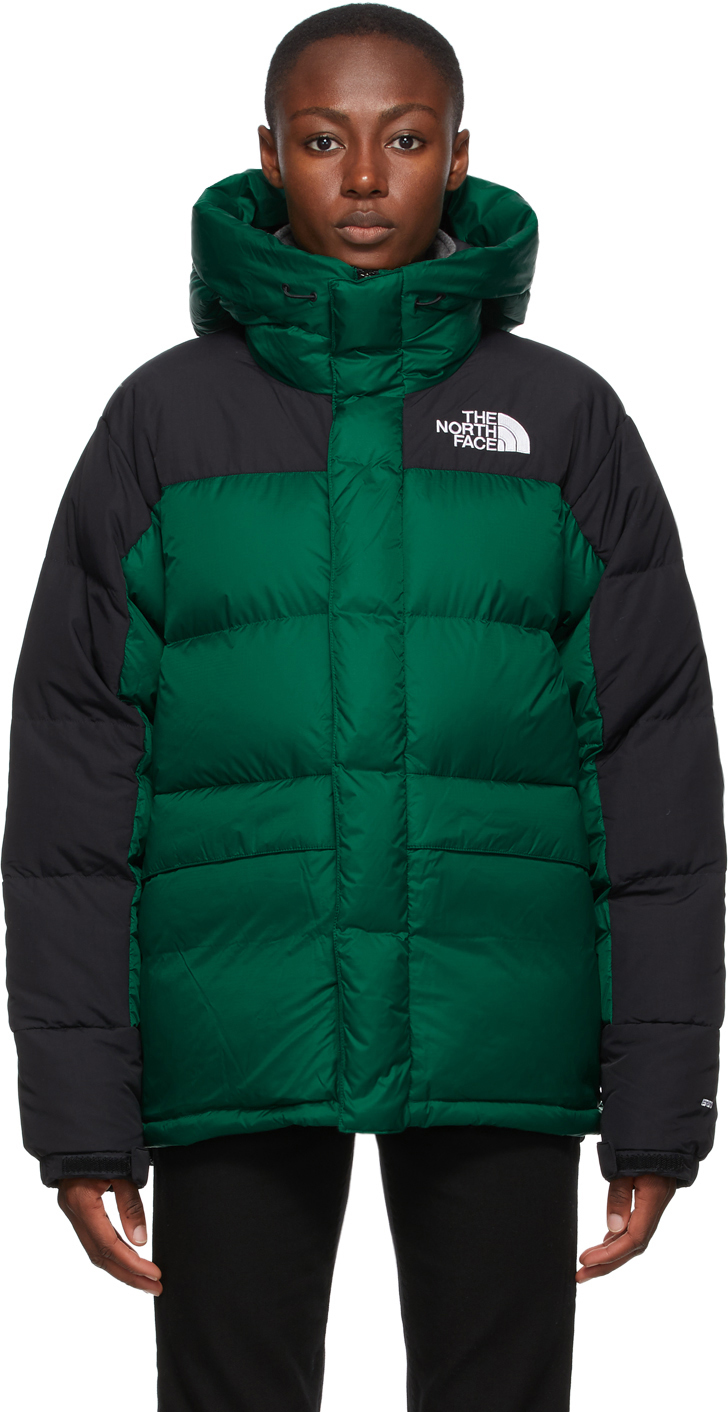 north face coat green and black