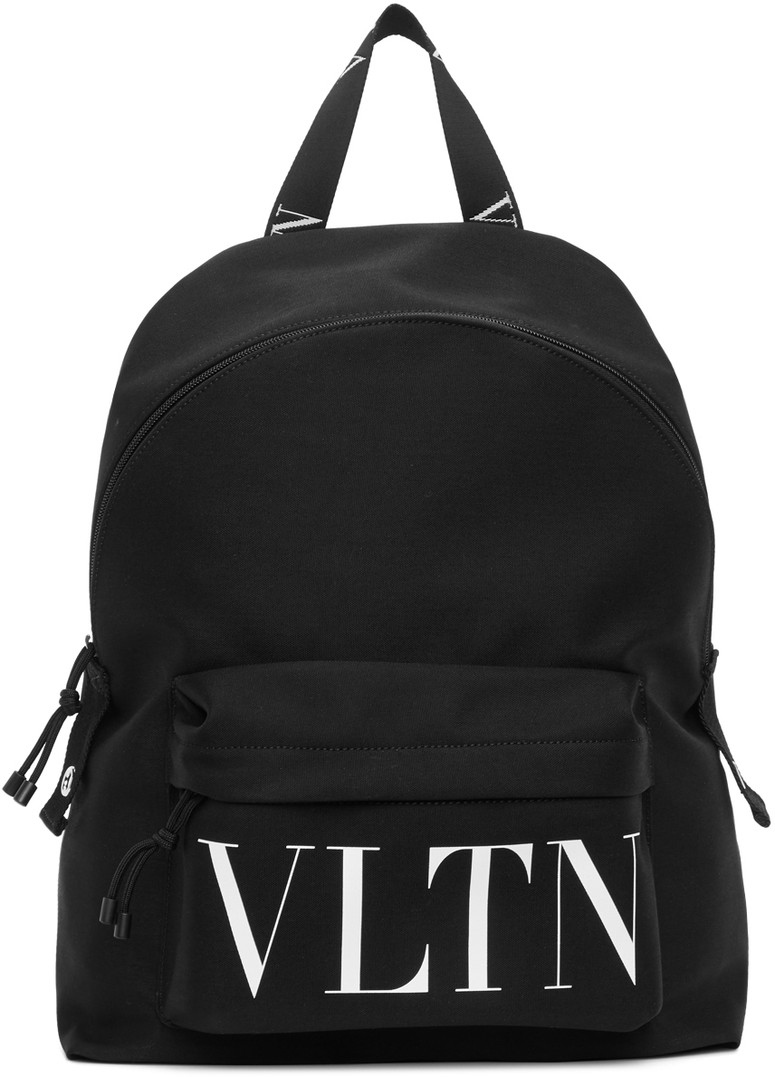 Valentino Garavani: Black Valentino Garavani 'VLTN' Backpack | SSENSE ...