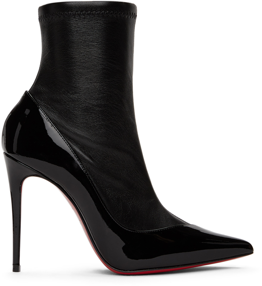 Christian Louboutin: Black Nappa Bibooty Ankle 100 Boots | SSENSE